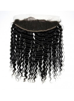 130% Density Free Part Human Hair Natural Hairline  deep wave  Hair 13x4 Ear to Ear Lace Frontal 